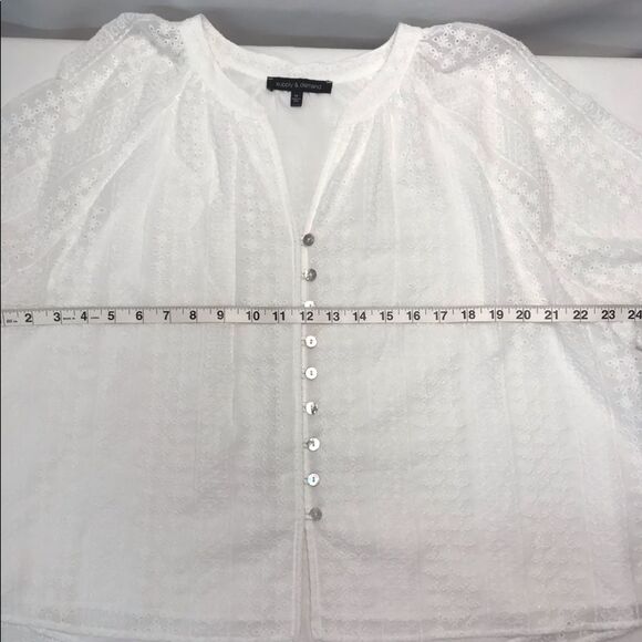 Supply & Demand White Eyelet Fairycore Top Sz M - Picture 13 of 14